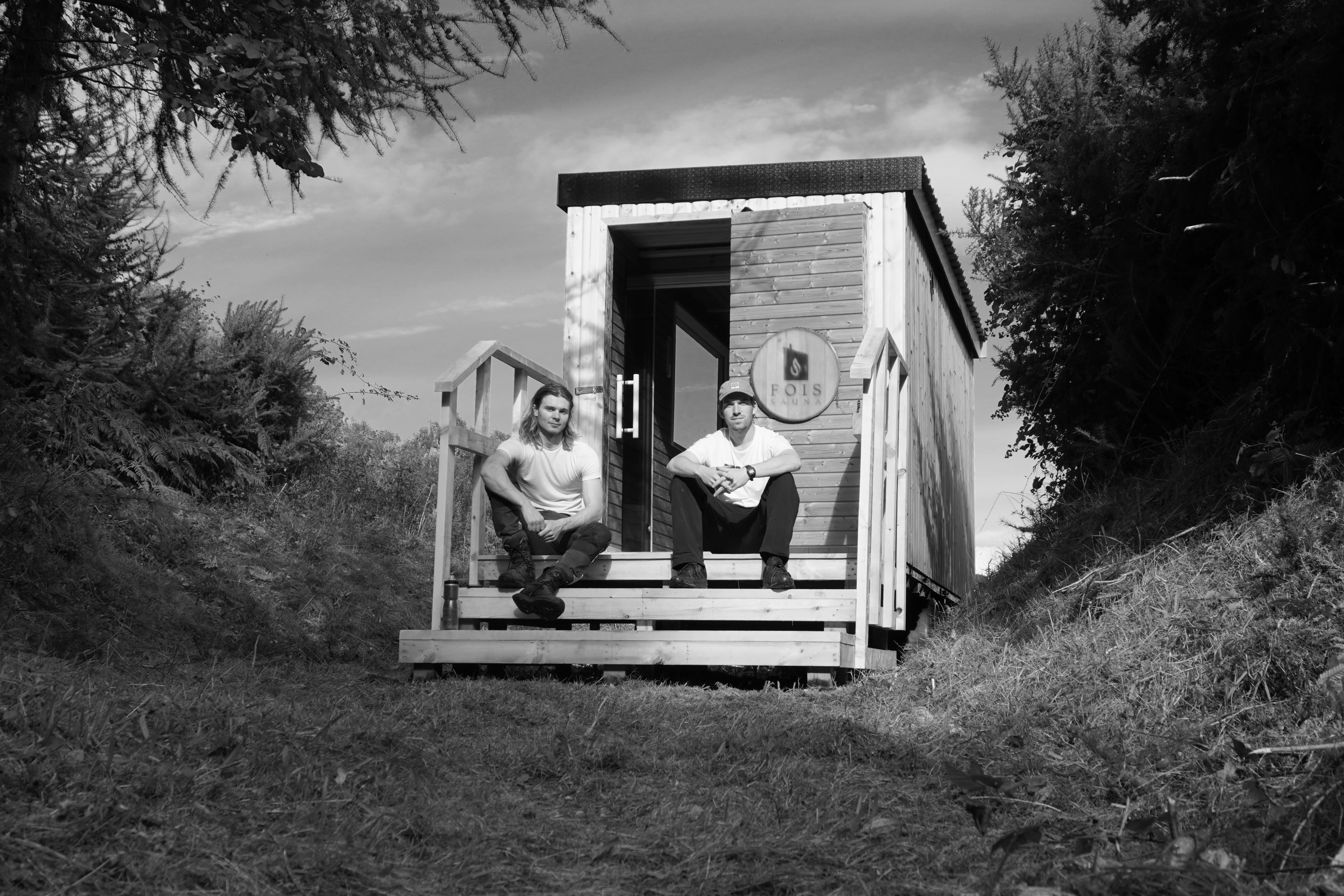Joe and Calin in the sauna