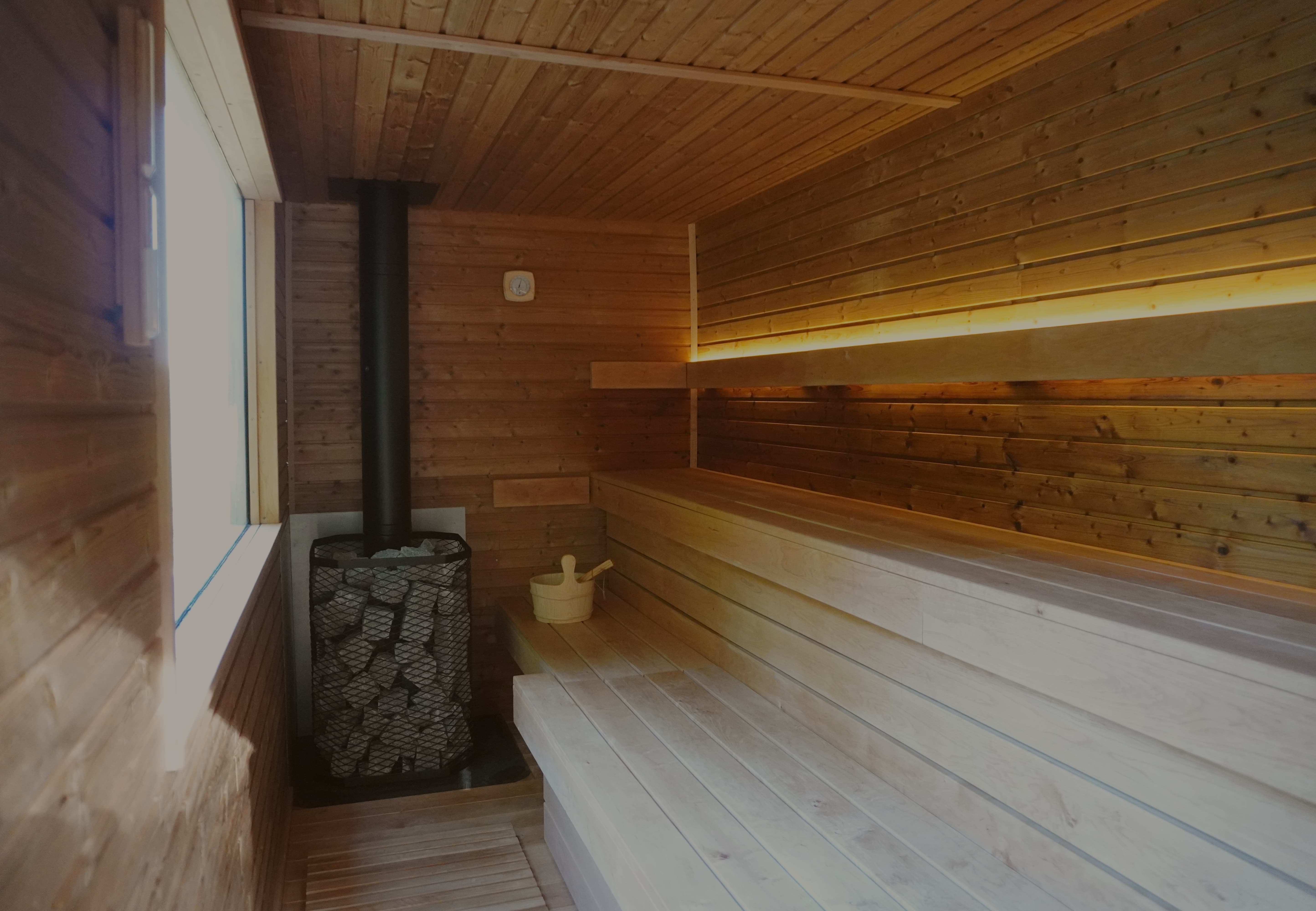 Traditional wooden sauna on the shores of Loch Ness